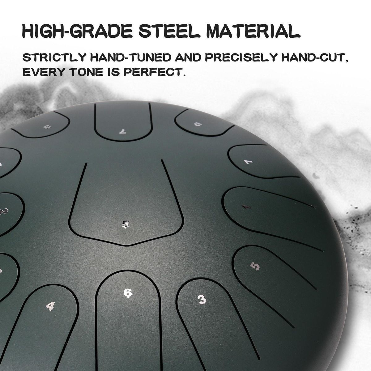 12 inch 13-Tone Steel Tongue Drum Mini Hand Pan Drums with Drumsticks Percussion Musical Instruments