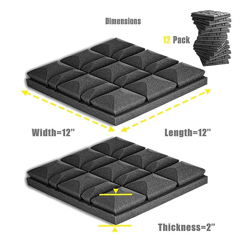 12 Pcs Acoustic Panels,Acoustic Foam Panels,Studio Wedge