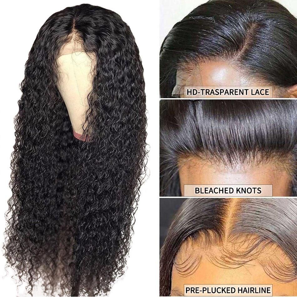 Hair Wig Curly HD Full Frontal Wig Pre Plucked Front Wig for Black Women