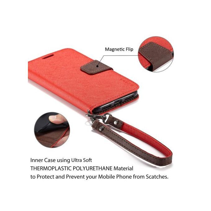 For Samsung C9 PRO Flip Case MUXMA Flip Card Phone Case Two-color Anti-fall Leather Case-Blue