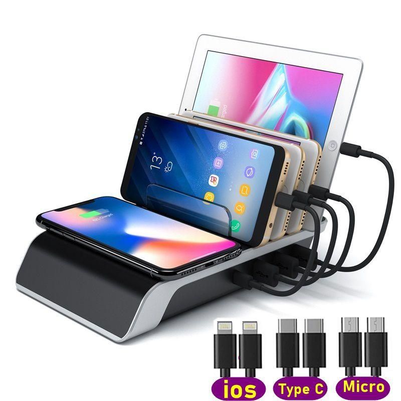 45w Multi 3 Port Usb Wireless Charger Usb C Charging Sta USB
