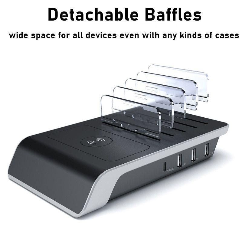 45w Multi 3 Port Usb Wireless Charger Usb C Charging Sta USB