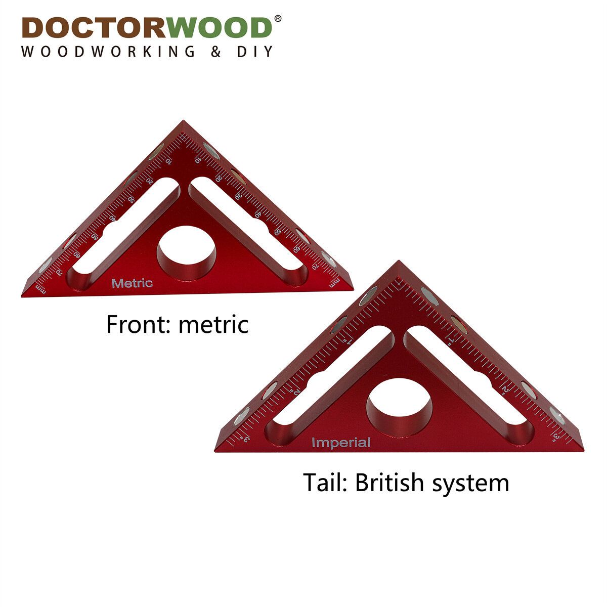 WoodworkPro 90 Triangle Ruler With Positioning Block  Right