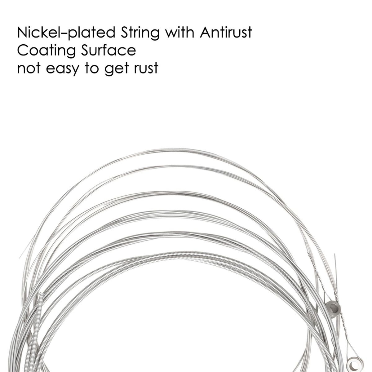 6pcs Electric Guitar Strings Nickel-plated Ball-end Steel Core 6 String Set Individually Wrapped for Electric Guitar 009-042 Inch