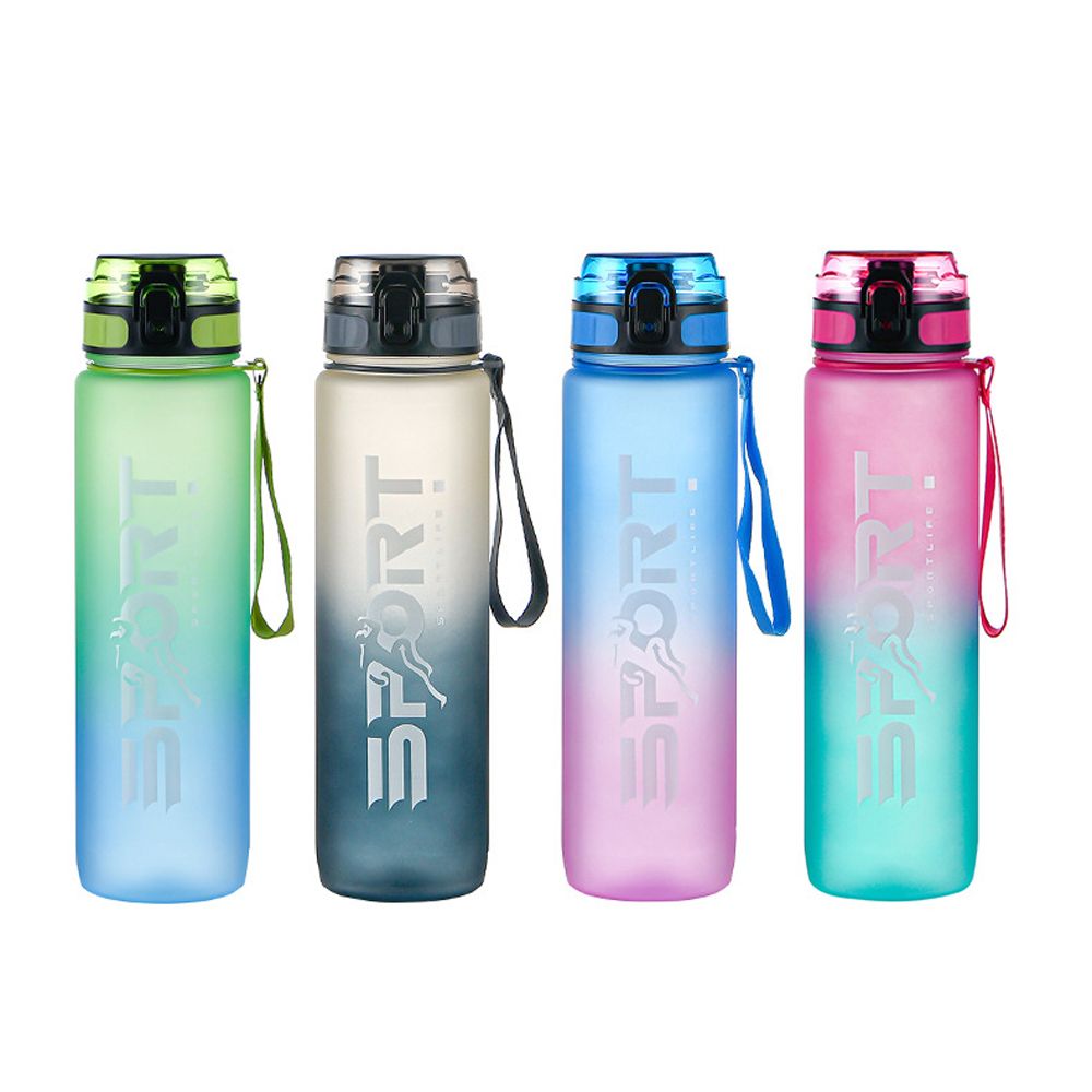 Sports Water Bottle With Straw Camping Hiking Exercise