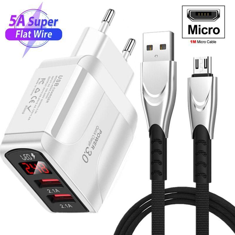 Micro USB Cable 5A Fast Charging Data Cable for Xiaomi R USB