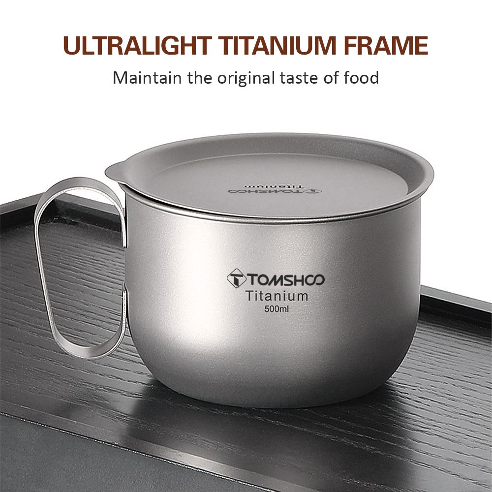500ml Titanium Cup With Handle Camping Coffee Cup