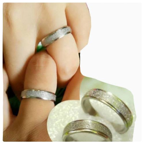 2pc. Silver Tone Sandblasted 6mm Width Stainless Steel Wedding Band