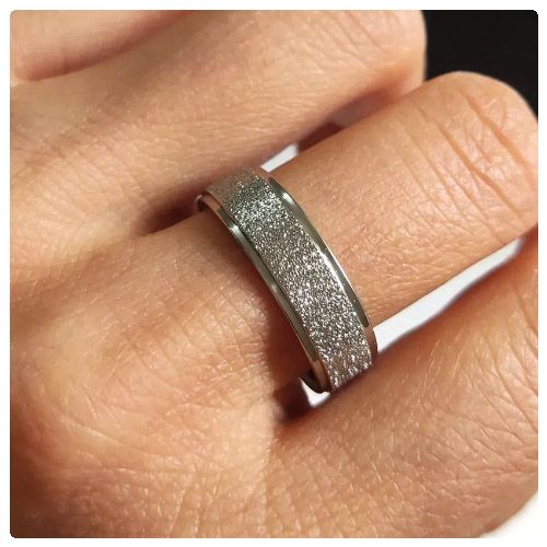 2pc. Silver Tone Sandblasted 6mm Width Stainless Steel Wedding Band