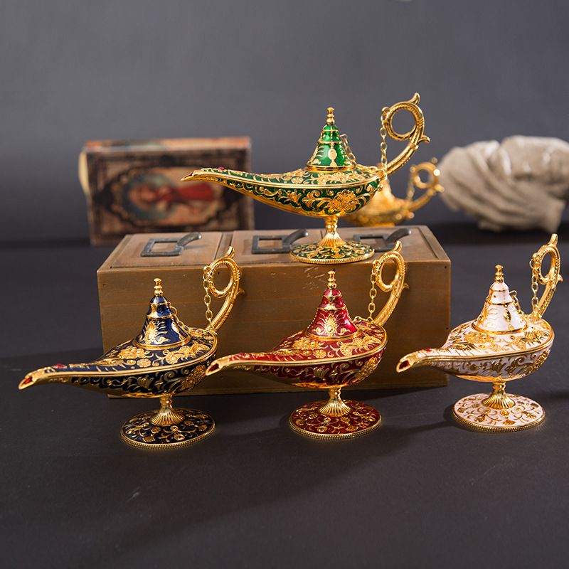 New Metal Crafts Aladdin Magic Lamp Ornament Hollow Creative
