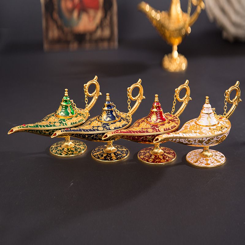 New Metal Crafts Aladdin Magic Lamp Ornament Hollow Creative