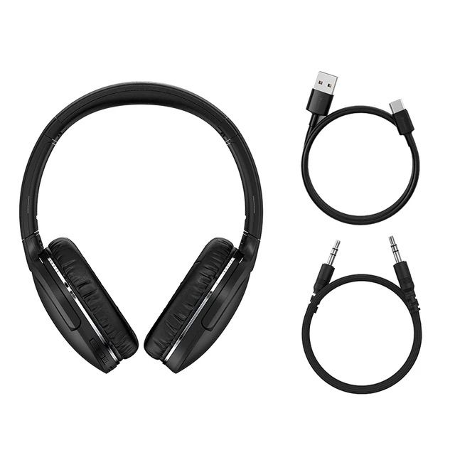 Encok D02 Pro Wireless Over-Ear Headphones Black