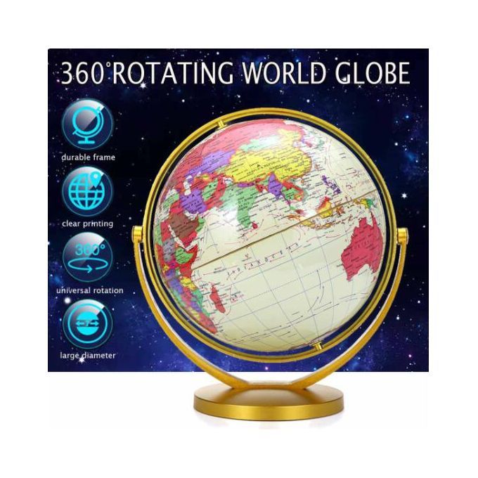 360° Rotating Globes Earth Ocean Globe World Geography Map Desktop Decoration Blue Globe