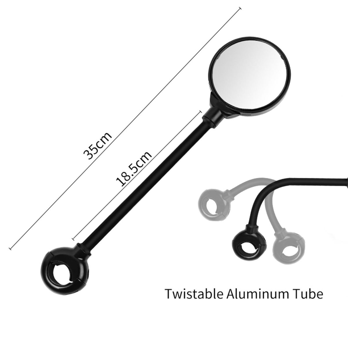 Bicycle Mirror Ergonomic Handle Bicycle Mirror Black