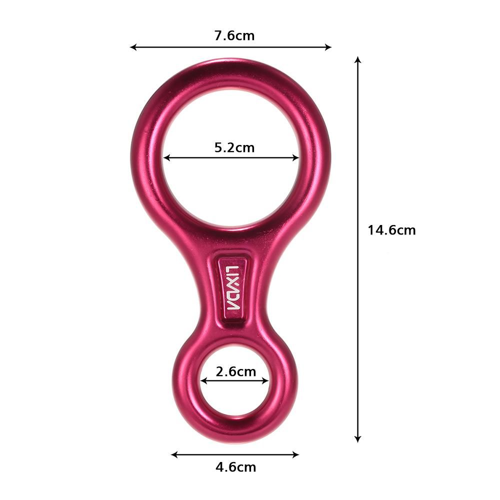 Lixada 35KN Rescue Figure 8 Descender Outdoor O-ring Hook Rappel Device for Rappelling Belaying Climbing