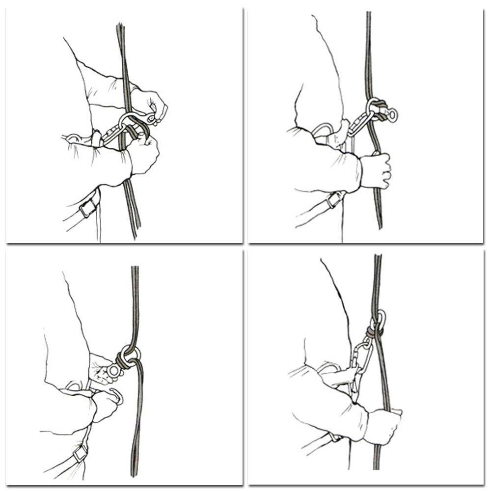 Lixada 35KN Rescue Figure 8 Descender Outdoor O-ring Hook Rappel Device for Rappelling Belaying Climbing
