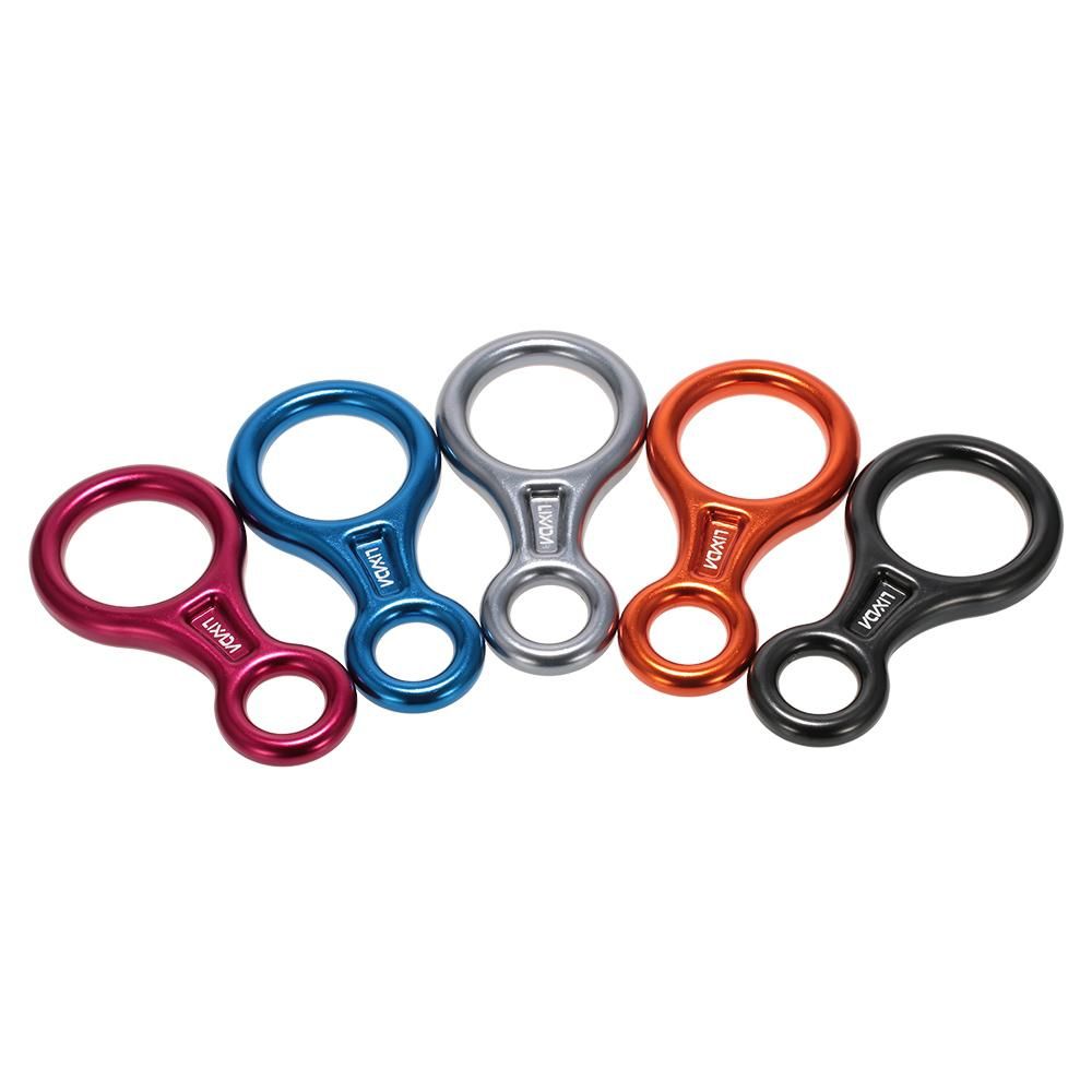 Lixada 35KN Rescue Figure 8 Descender Outdoor O-ring Hook Rappel Device for Rappelling Belaying Climbing