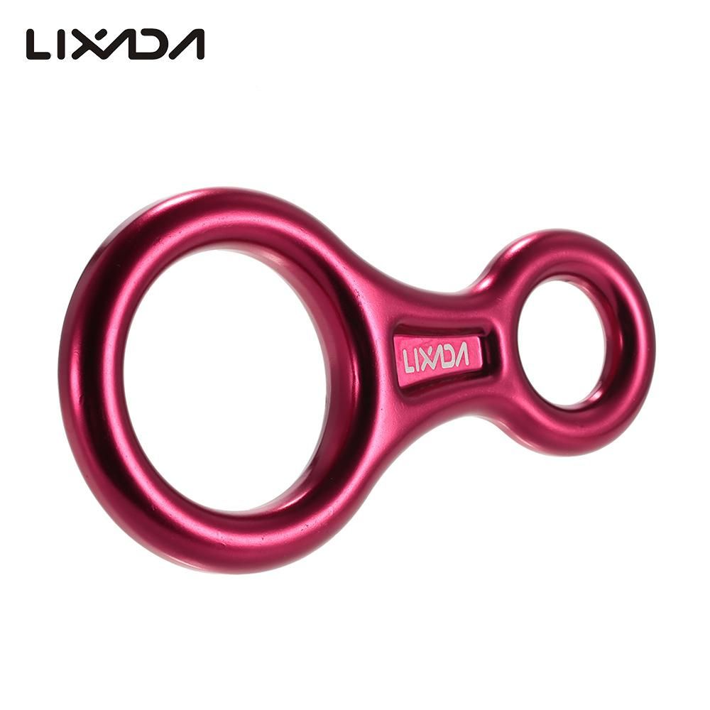 Lixada 35KN Rescue Figure 8 Descender Outdoor O-ring Hook Rappel Device for Rappelling Belaying Climbing