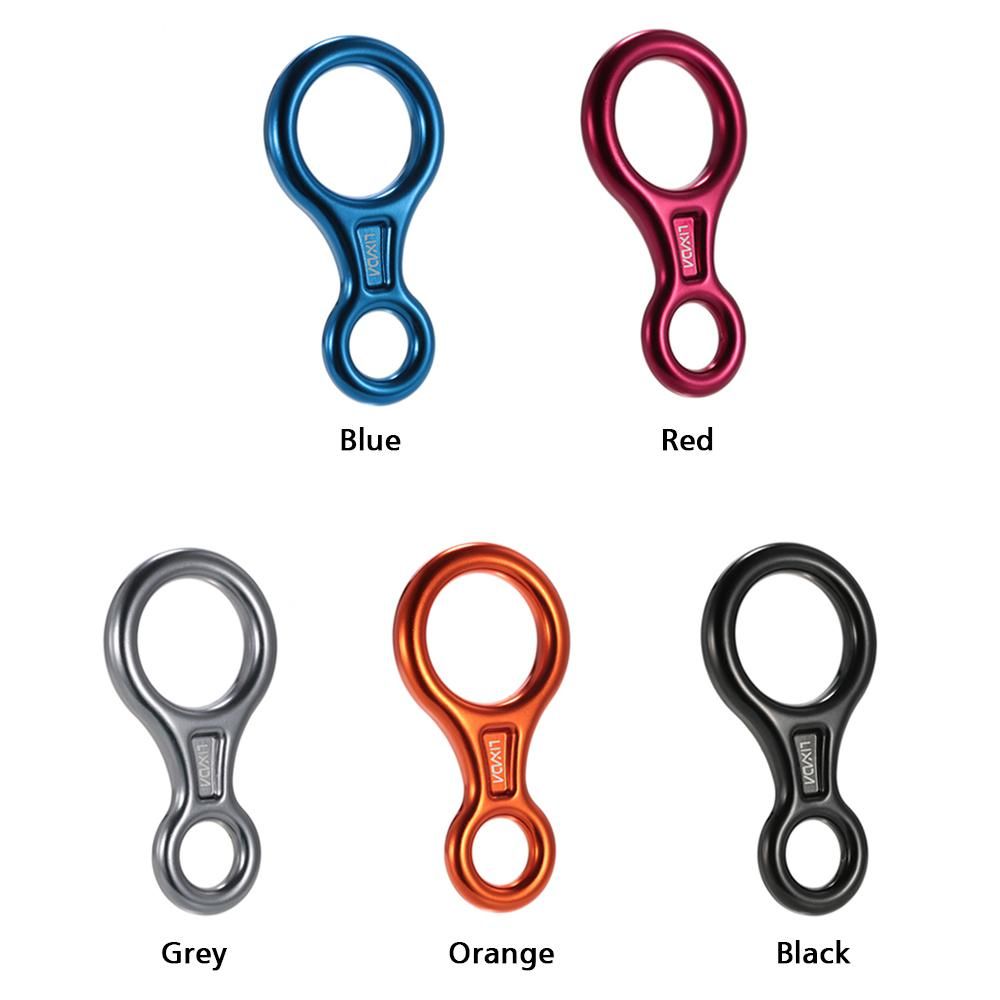 Lixada 35KN Rescue Figure 8 Descender Outdoor O-ring Hook Rappel Device for Rappelling Belaying Climbing