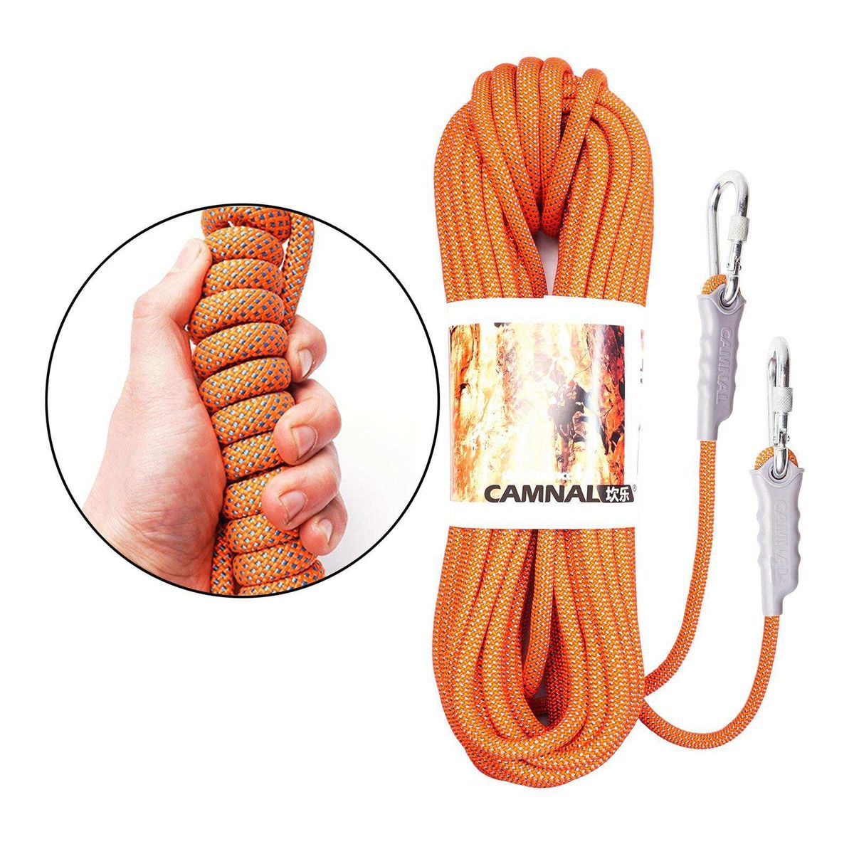 12mm Climbing Rope, Professional Climbing Harness Orange