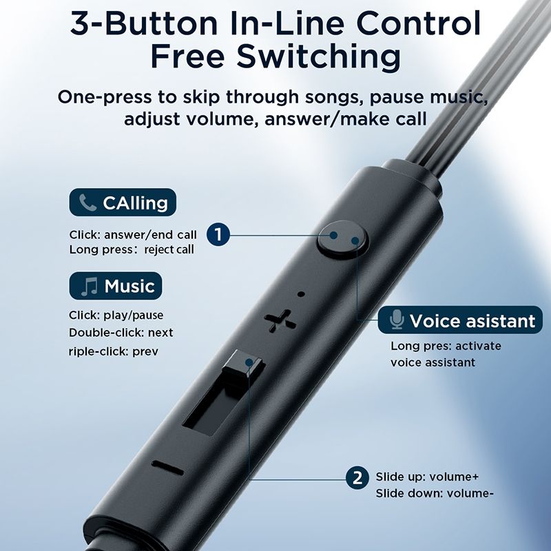 3.5mm Wire-controlled Half In-ear Gaming Earphone