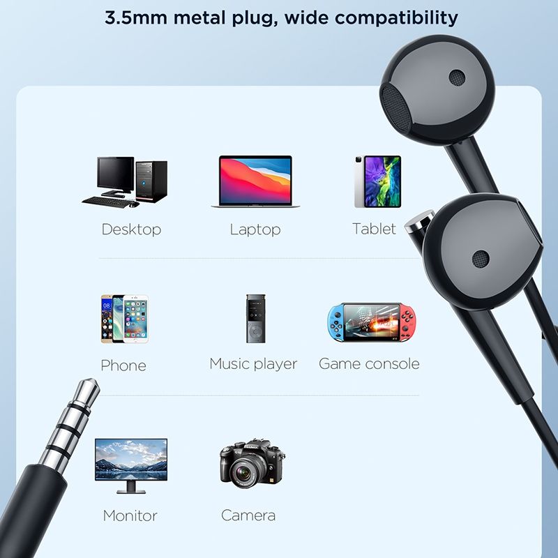 3.5mm Wire-controlled Half In-ear Gaming Earphone