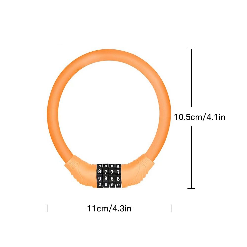 Bike Portable Lock 4 Digit Cable Lock Pocket Size Bicycle