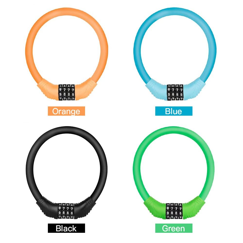 Bike Portable Lock 4 Digit Cable Lock Pocket Size Bicycle