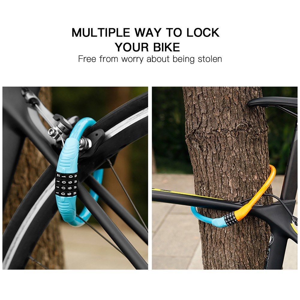 Bike Portable Lock 4 Digit Cable Lock Pocket Size Bicycle
