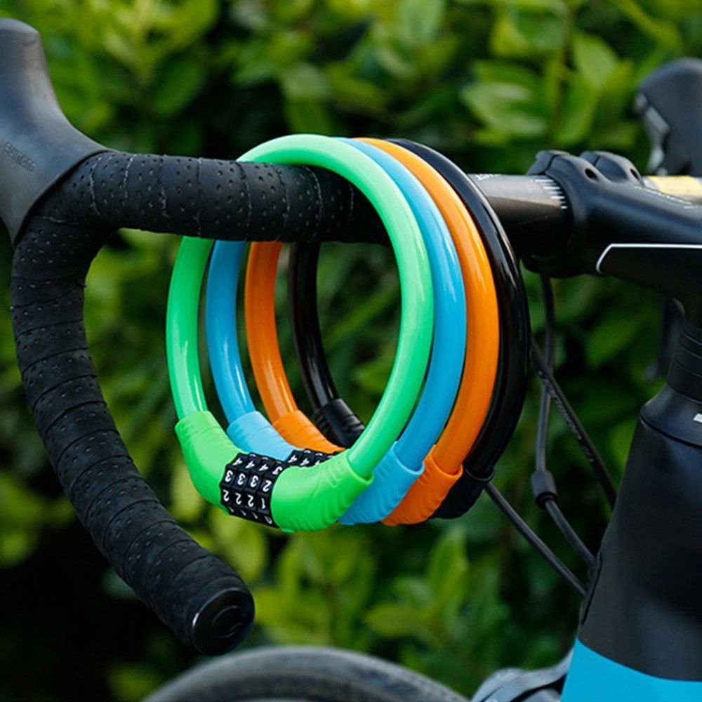 Bike Portable Lock 4 Digit Cable Lock Pocket Size Bicycle