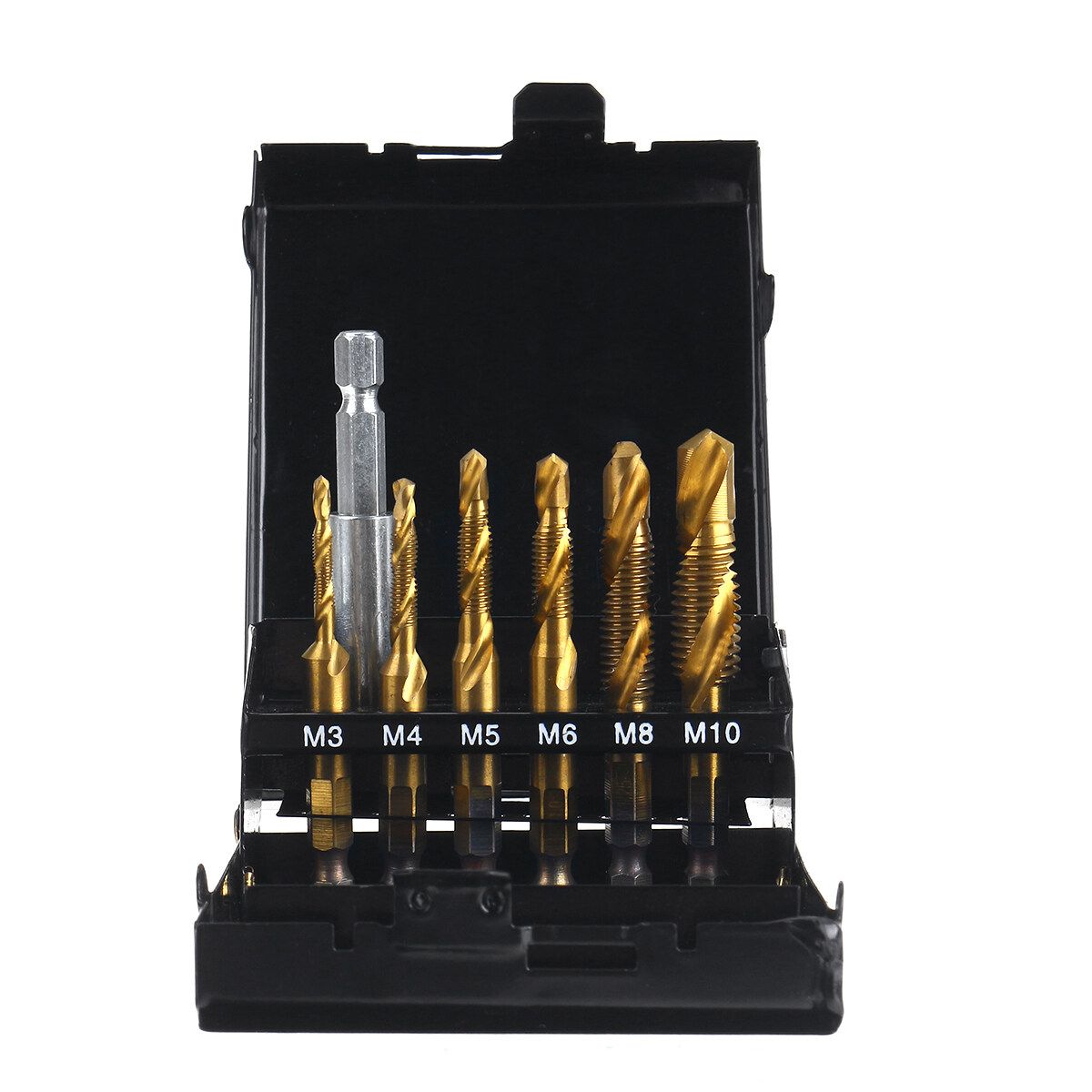 -M10 Hexagon Shank HSS Screw Thread Tap Taper Drill Bit Combination Set