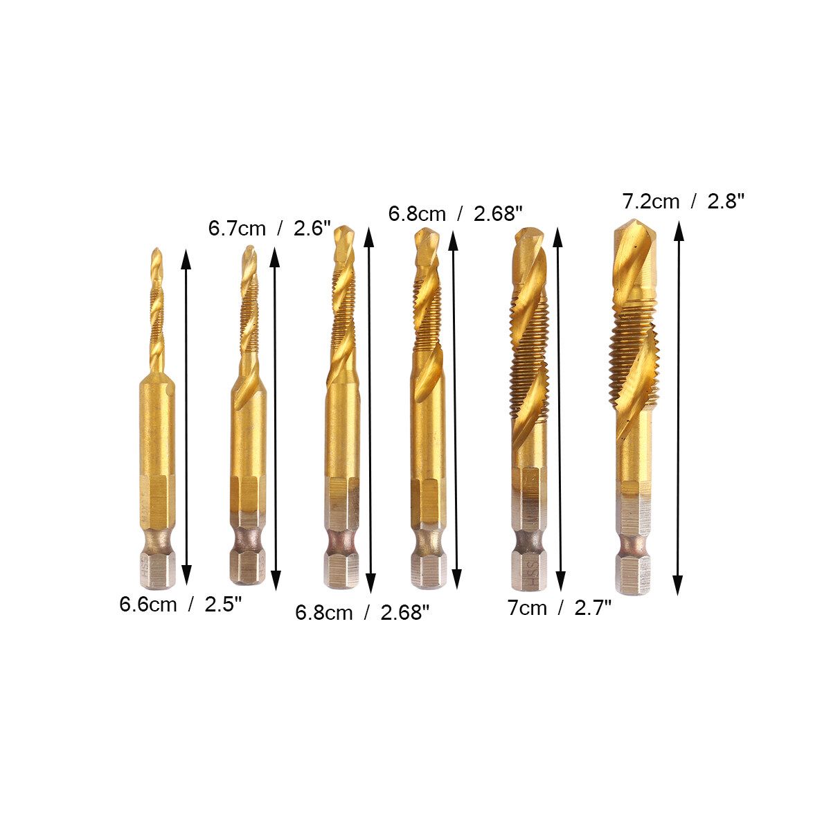-M10 Hexagon Shank HSS Screw Thread Tap Taper Drill Bit Combination Set