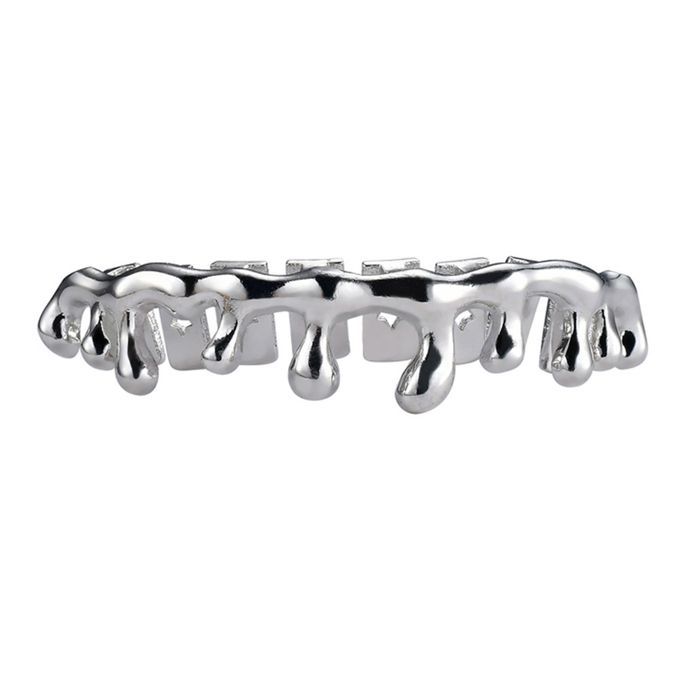 1 Set Teeth Brace Water Drop Shape Dress Up Copper-Silver