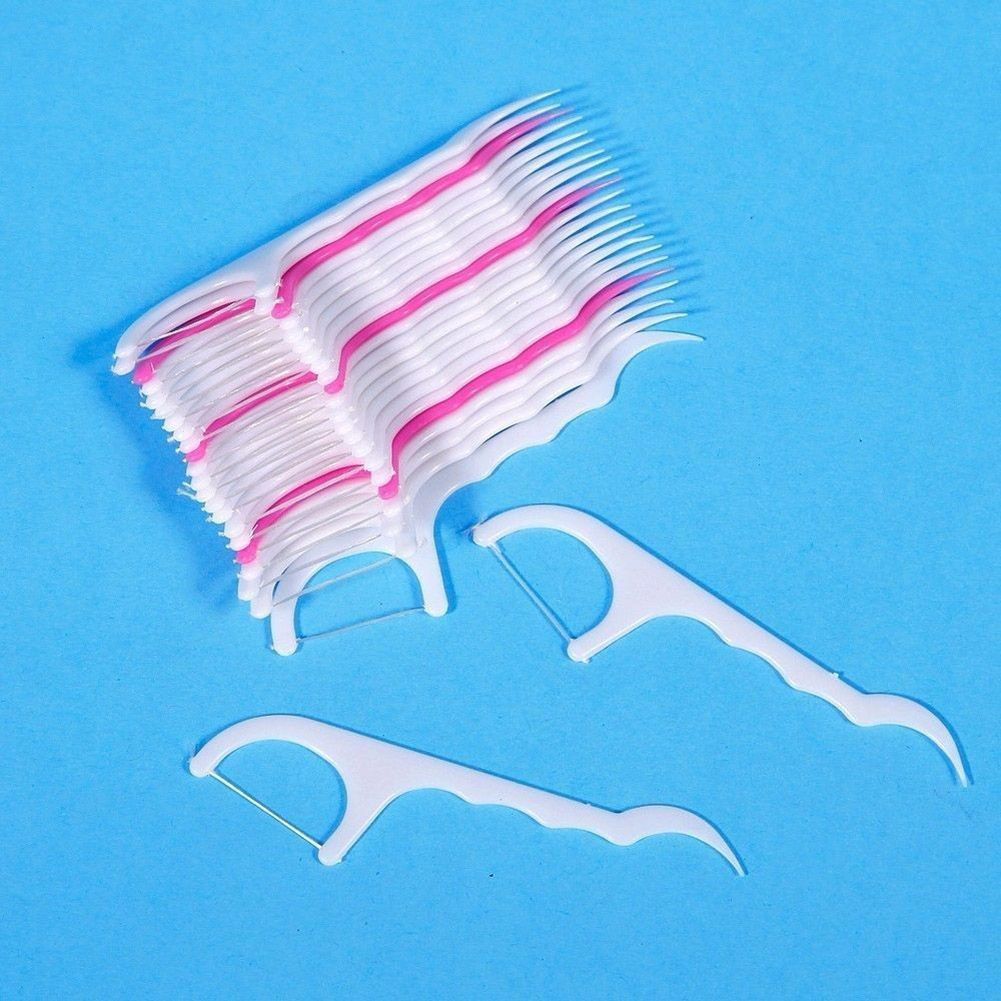 4 Packs 100Pcs Dental Floss Flosser Brush Tooth Picks Oral-