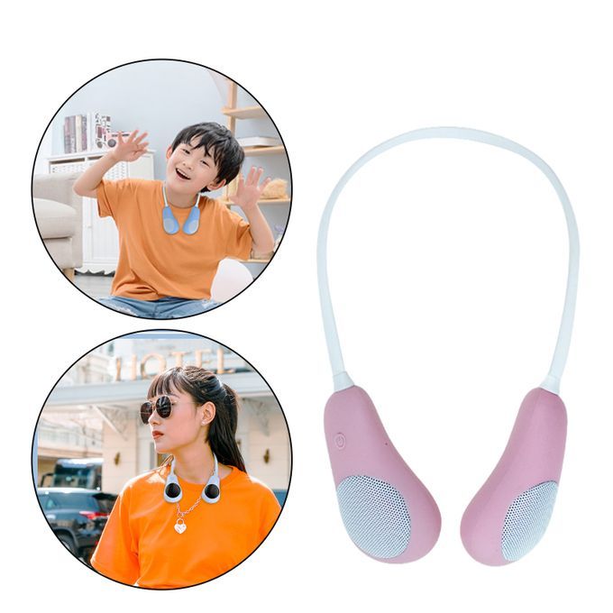 Neck Bluetooth Speaker Lightweight Speaker 3D Stereo Sound Pink