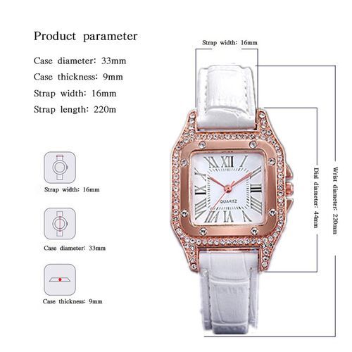 5 IN 1 Women's Wrist Watch + Necklace + Earrings + Bracelet + Ring