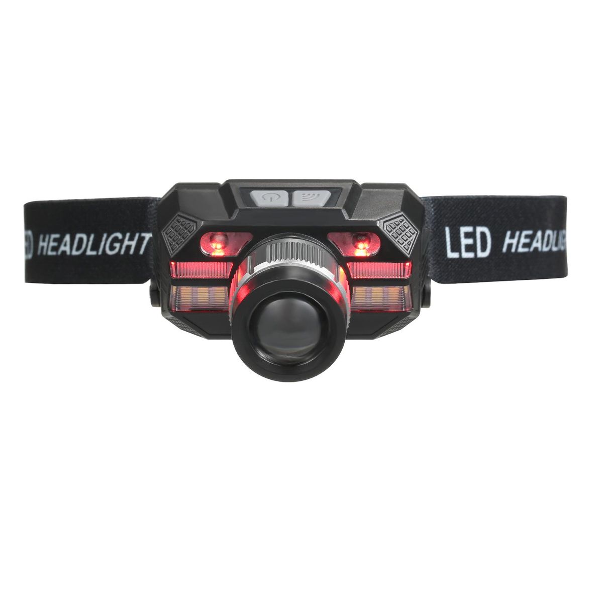Rechargeable Headlamp LED Flashlights Camping Hiking Head Lamp Smart Sensor Headlight 5 Lighting Modes Adjustable Headband Outdoor Fishing Running Cycling