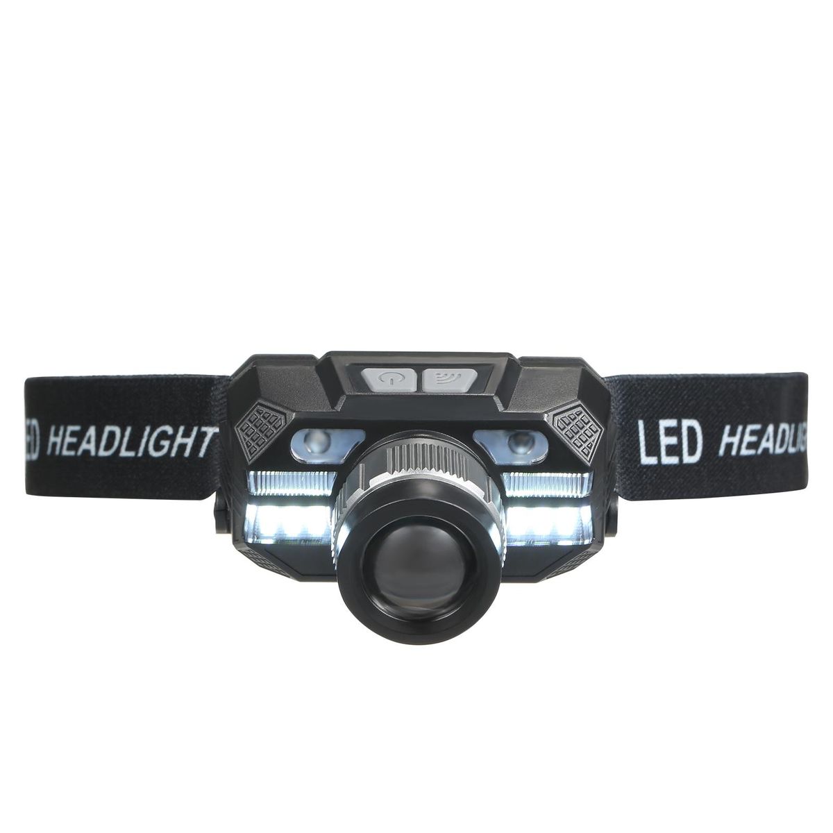 Rechargeable Headlamp LED Flashlights Camping Hiking Head Lamp Smart Sensor Headlight 5 Lighting Modes Adjustable Headband Outdoor Fishing Running Cycling