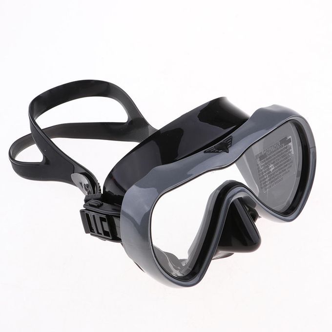 Dry Snorkel Set Tempered Glass Diving Mask Anti-Fog Lens Swimming Gray