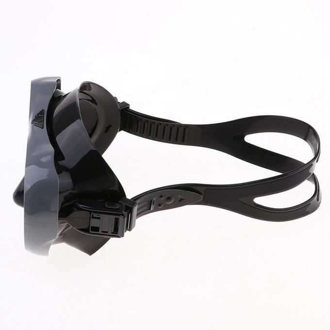 Dry Snorkel Set Tempered Glass Diving Mask Anti-Fog Lens Swimming Gray