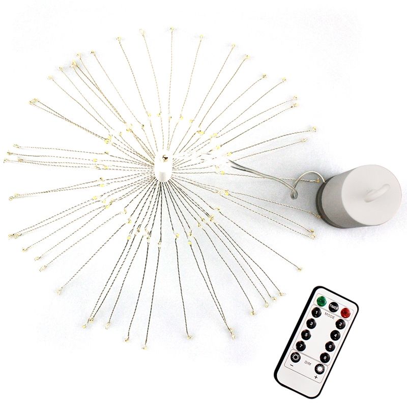 30cm Explosion Ball Fireworks Dimmable Copper Wire LED String Light, 150 LEDs Batteries Box LED Decorative Light With Remote Control(Colorful Light)