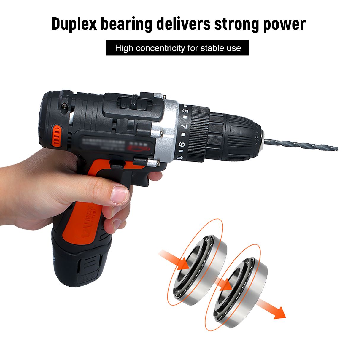 12V Cordless Drill / Driver Kit 1400rpm Variable Speed