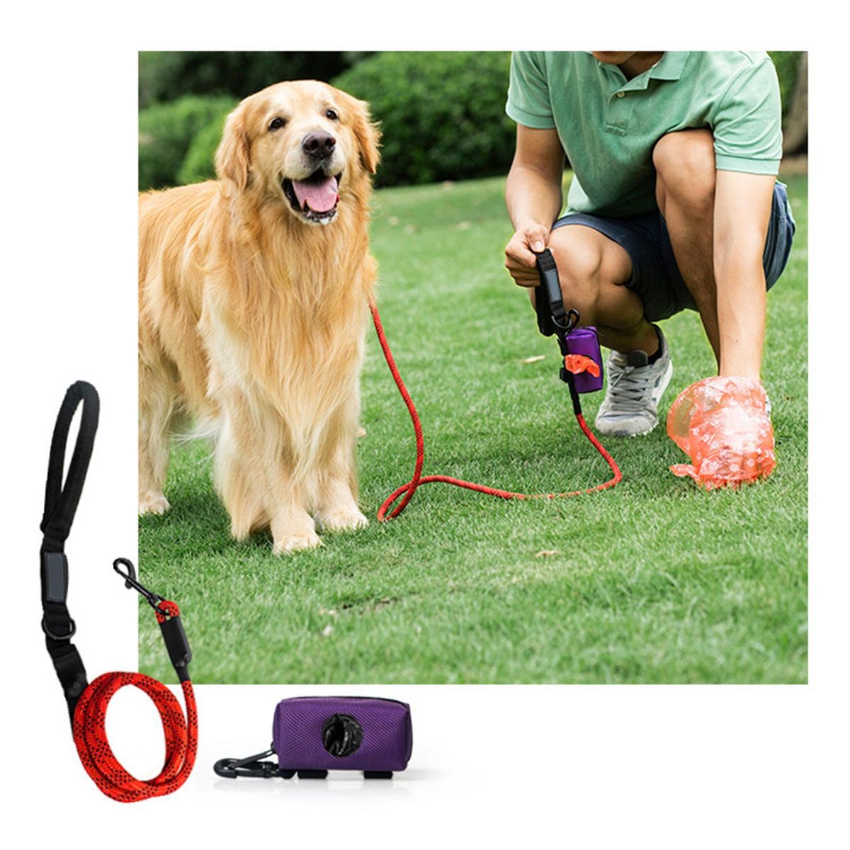 Travel Waste Bag Dispenser Carrier Case For Leash Purple