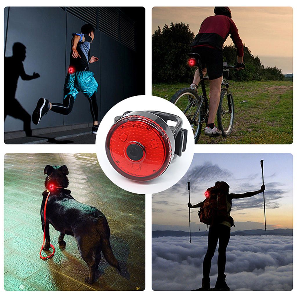 Durable Round Bike Rear Light USB Rechargeable Back Taillight Red