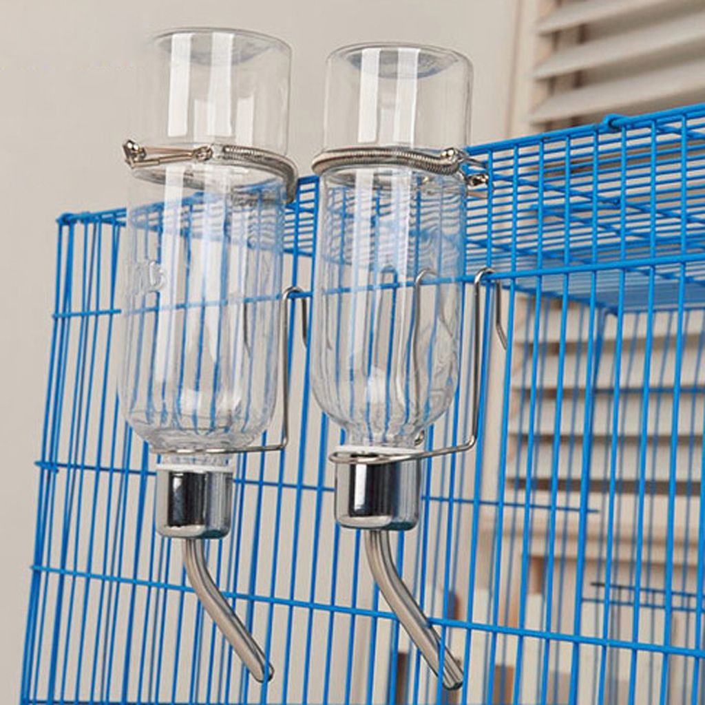 Bird Parrot Cage Water Drinker With Clips Waterer For Finch Canary S