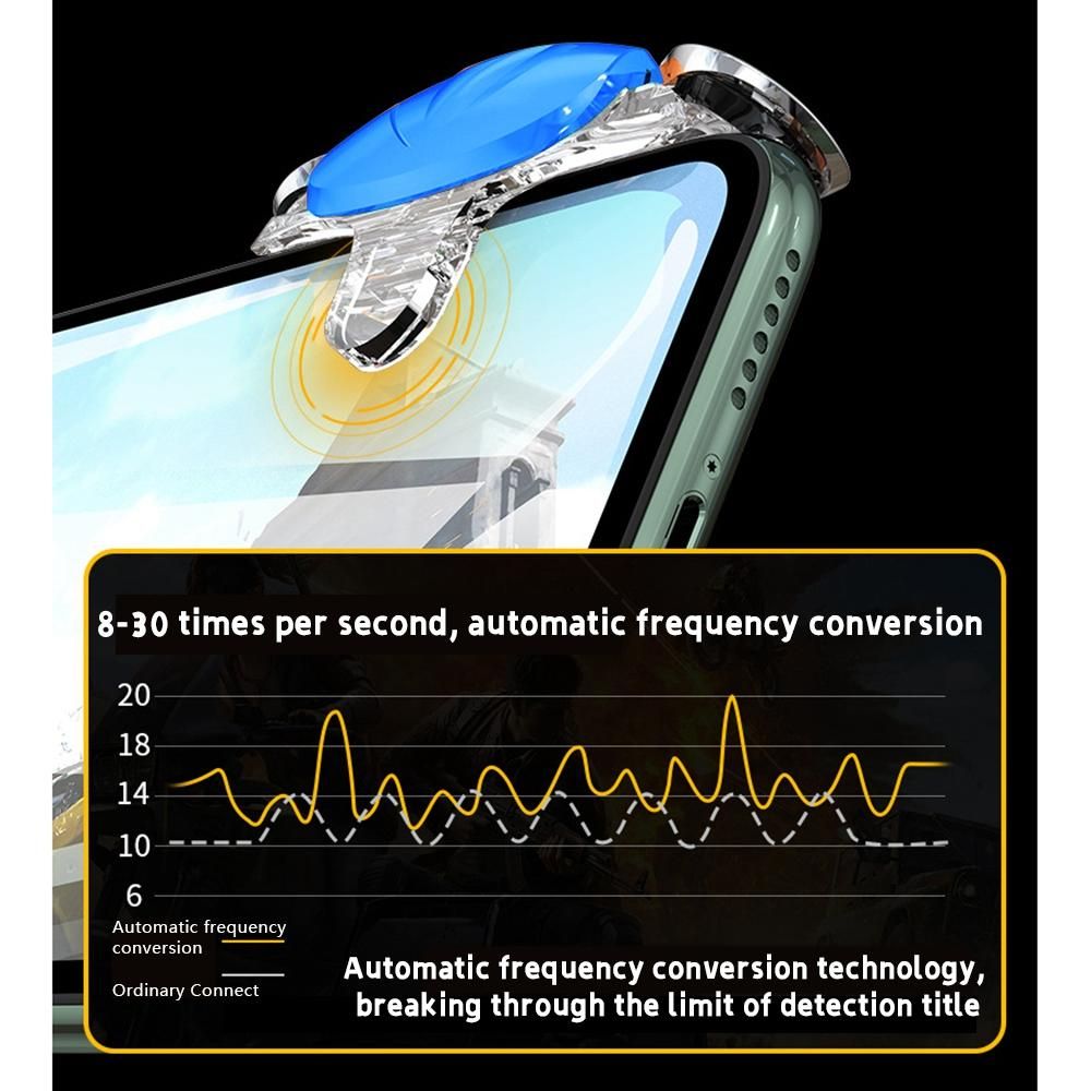 Mobile Phone Game Button Smart Phone Game A10 Mobile Game Controller Trigger Shooter for iPhone/Android / Pubg,Blue