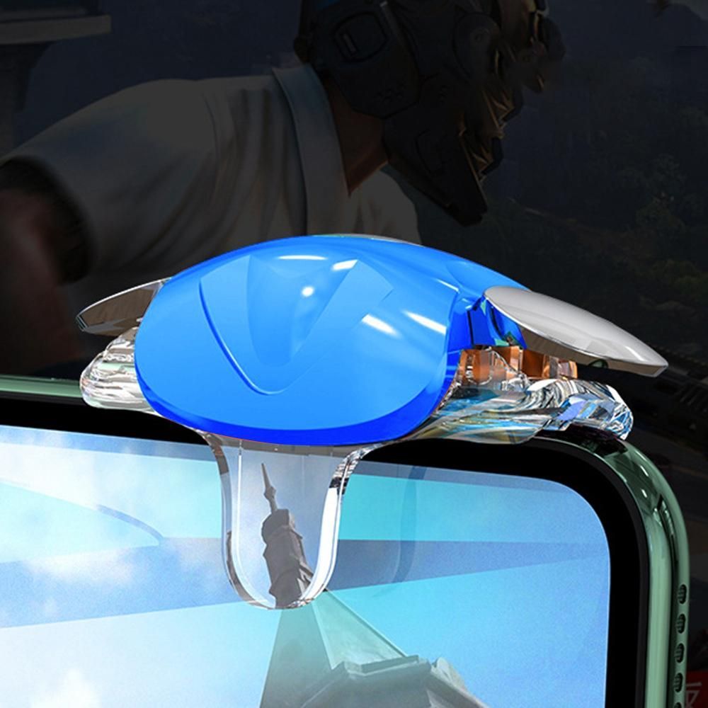 Mobile Phone Game Button Smart Phone Game A10 Mobile Game Controller Trigger Shooter for iPhone/Android / Pubg,Blue