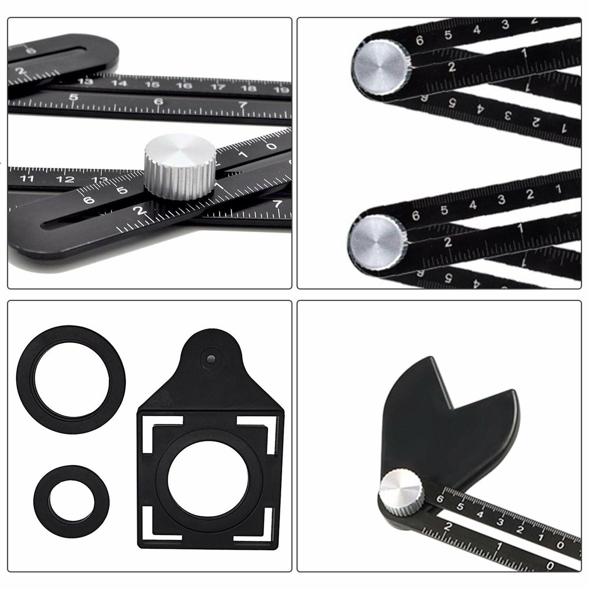 Tile Multi Angle Measuring Ruler With Drilling Locator