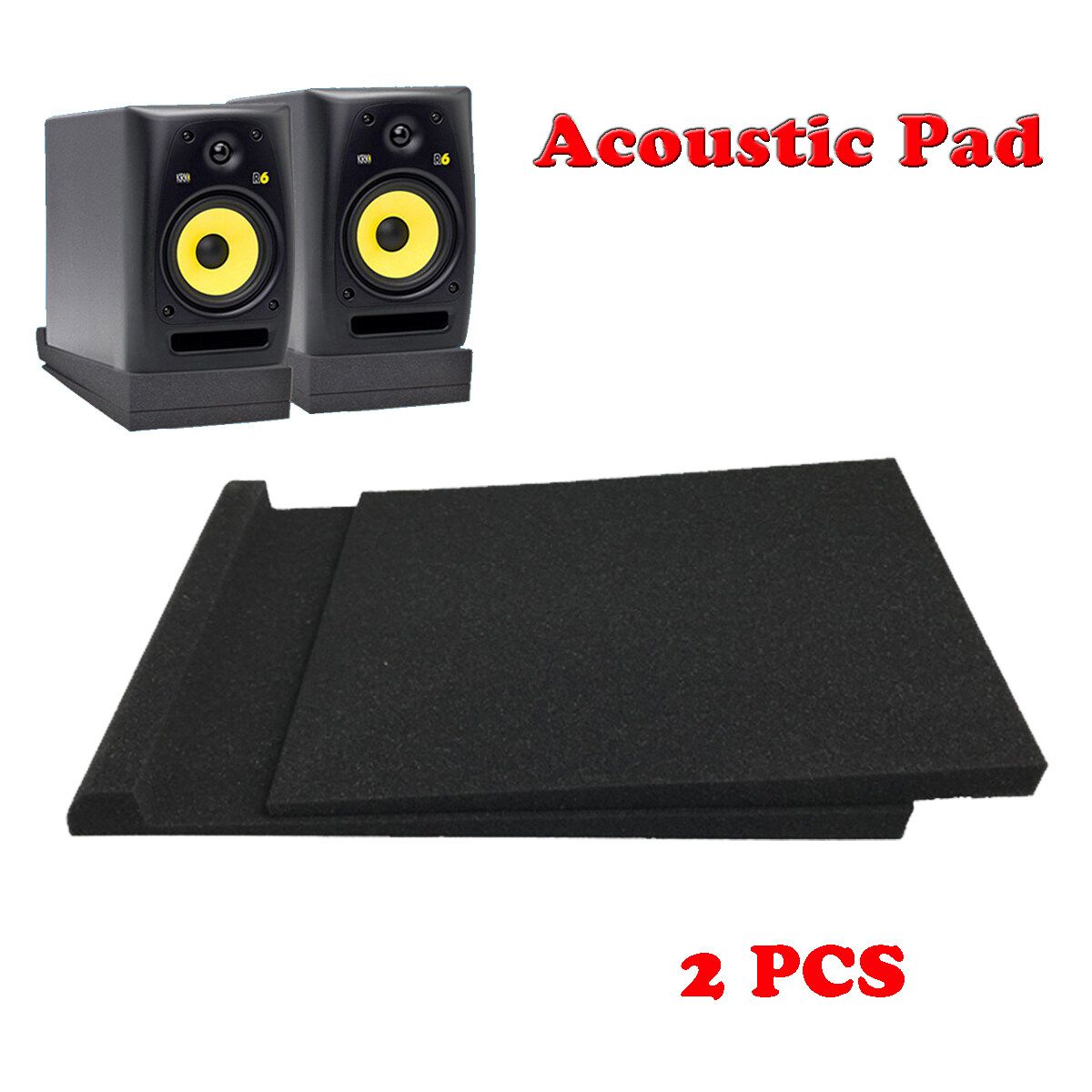 2Pcs Studio Speaker Acoustic Isolation Foam Pads Isolator 30x17x4cm