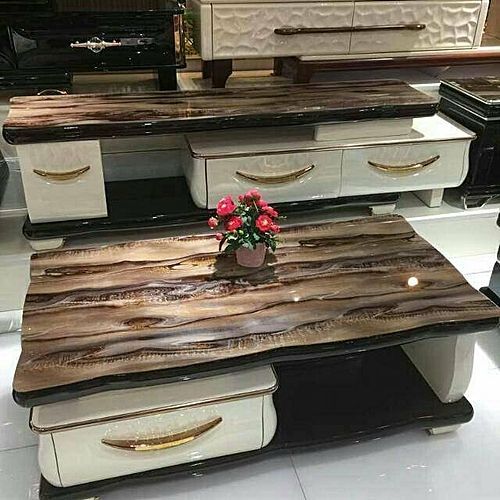 Modern  Center Table With Plasma TV Shelf With Drawers